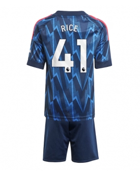 Billige Fotballdrakt Arsenal Declan Rice #41 Replika Bortedraktsett Barn 2025-26 Kortermet (med bukser)
